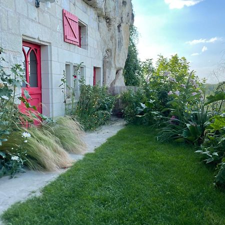 Gite Des Perreyeurs - Maison Troglodyte Avec Vue Sur Loire Montsoreau Esterno foto