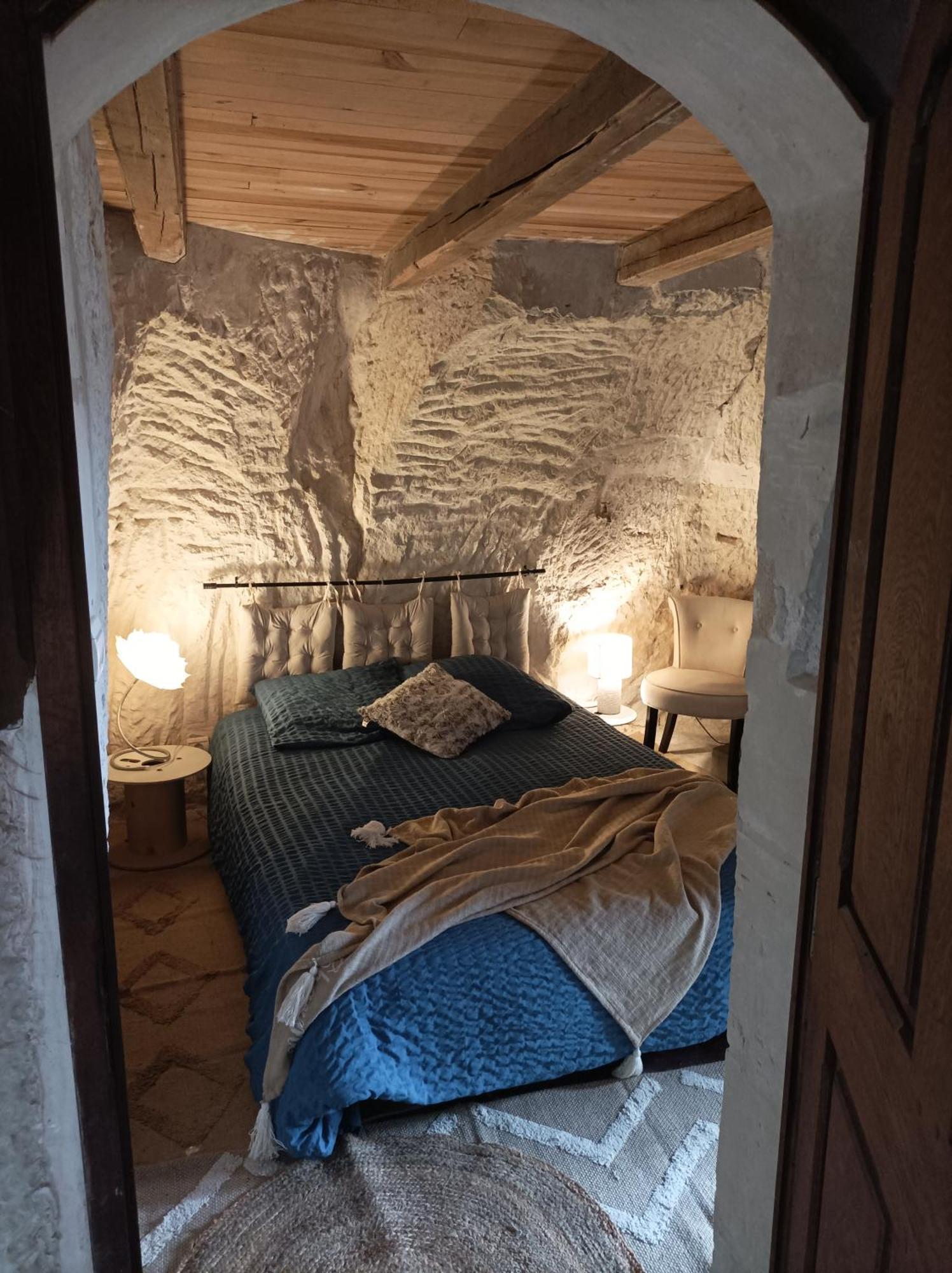 Gite Des Perreyeurs - Maison Troglodyte Avec Vue Sur Loire Montsoreau Esterno foto